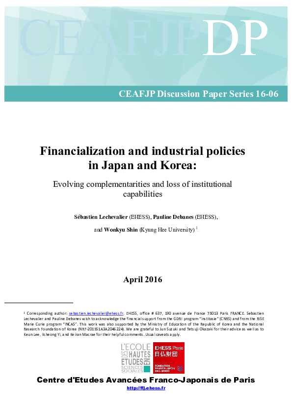 (PDF) Financialization and industrial policies in Japan and Korea ...