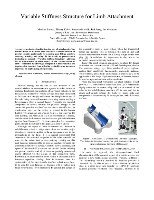 (PDF) Variable Stiffness Structure for limb attachment