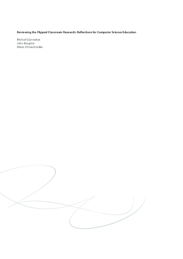 (PDF) Reviewing the flipped classroom research John Krogstie