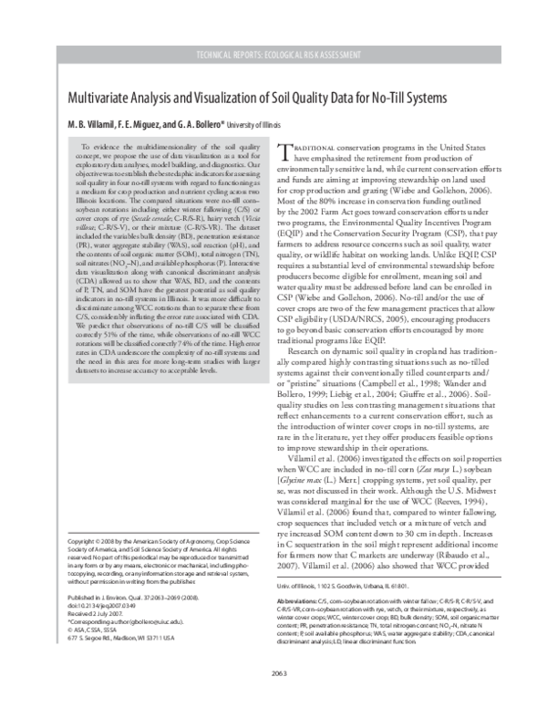 (PDF) Multivariate Analysis and Visualization of Soil Quality Data for ...