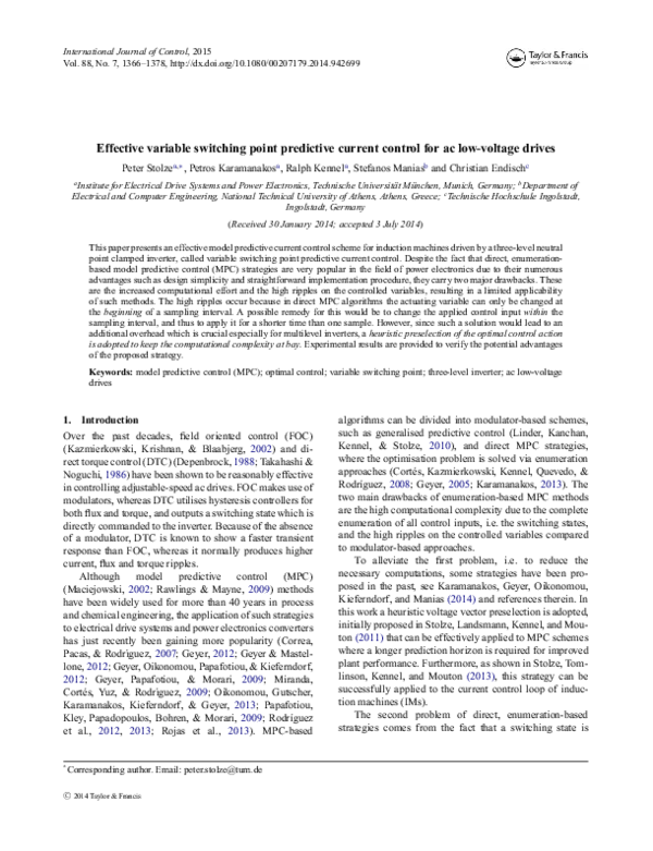 (PDF) Effective variable switching point predictive current control for ...