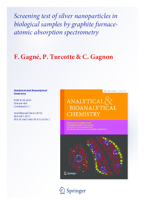 (PDF) Screening test of silver nanoparticles in biological samples by ...