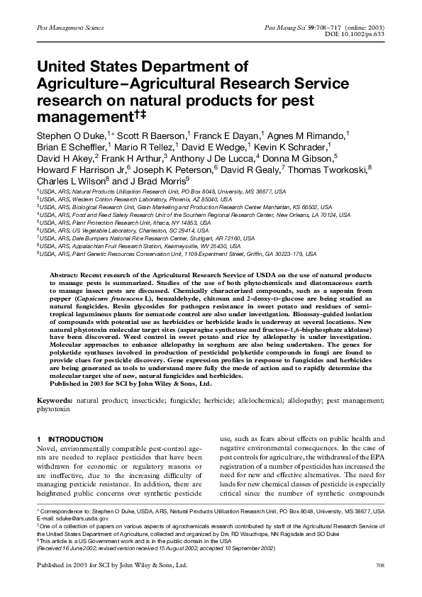 (PDF) United States Department of Agriculture?Agriculture Research