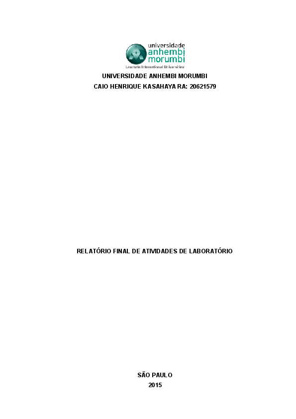 (DOC) UNIVERSIDADE ANHEMBI MORUMBI  Caio Kasahaya  Academia.edu