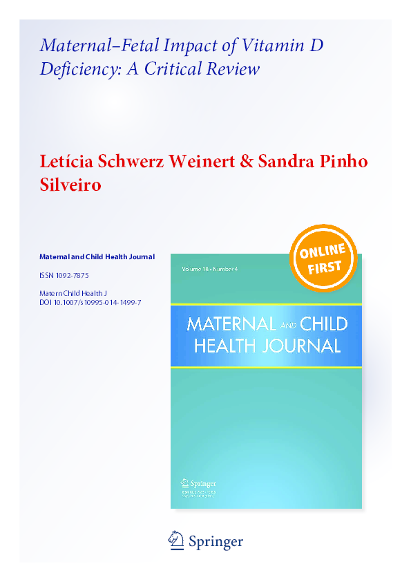 (PDF) Maternal–Fetal Impact of Vitamin D Deficiency: A Critical Review