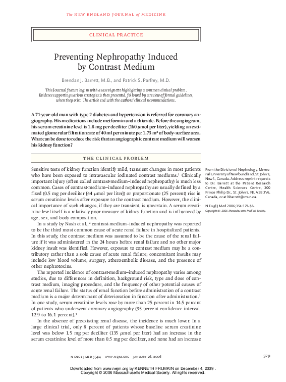 (PDF) Preventing Nephropathy Induced by Contrast Medium
