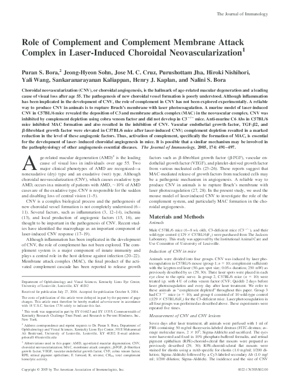 (PDF) Role of complement and complement membrane attack complex in ...