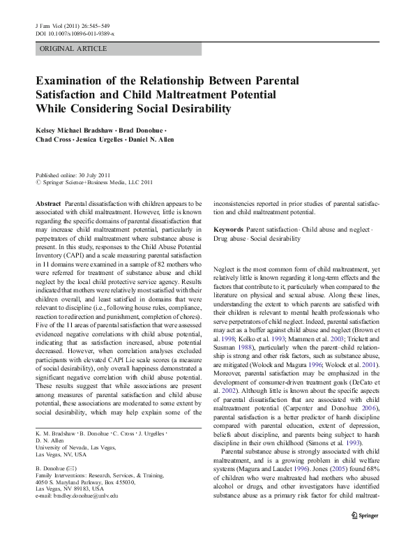 (PDF) Examination of the Relationship Between Parental Satisfaction and ...