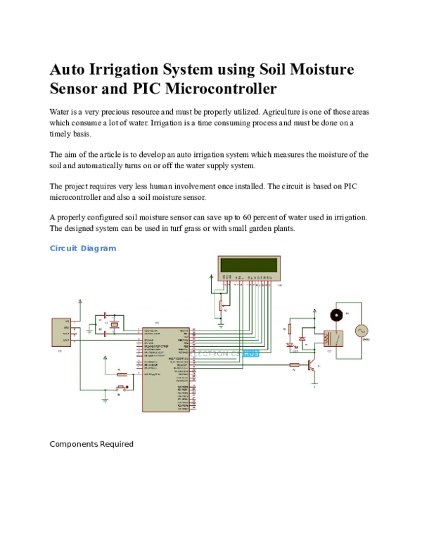 (DOC) Auto Irrigation System using Soil Moisture Sensor and PIC