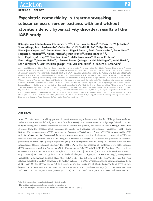 (PDF) Psychiatric comorbidity in treatment-seeking substance use ...