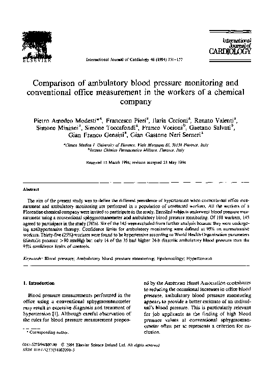 (PDF) Comparison of ambulatory blood pressure monitoring and ...