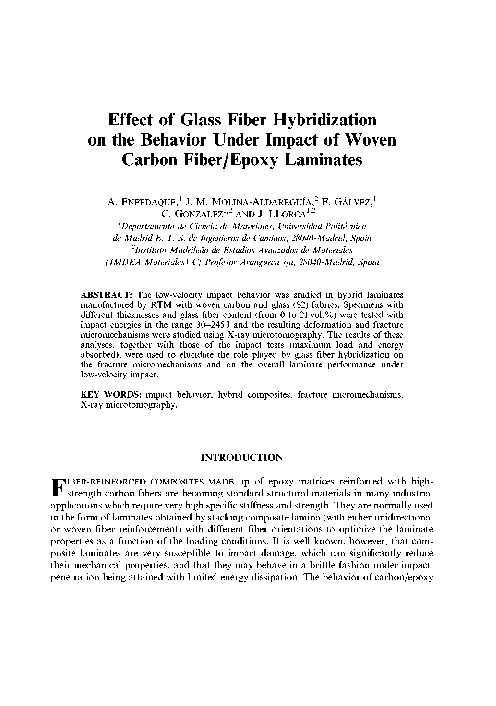 (PDF) Effect of Glass Fiber Hybridization on the Behavior Under Impact ...