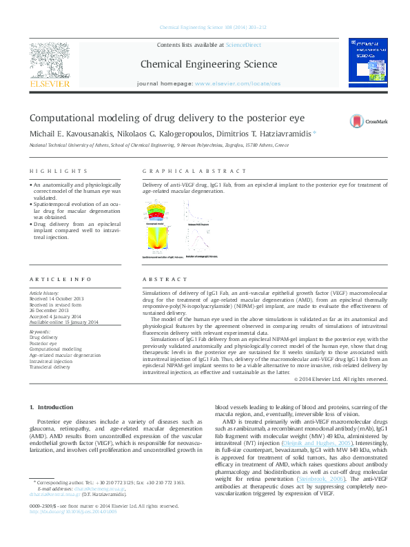 (PDF) Computational modeling of drug delivery to the posterior eye