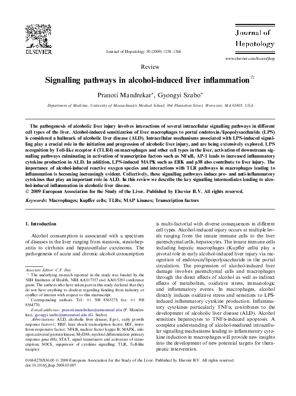 (PDF) Signalling pathways in alcohol-induced liver inflammation
