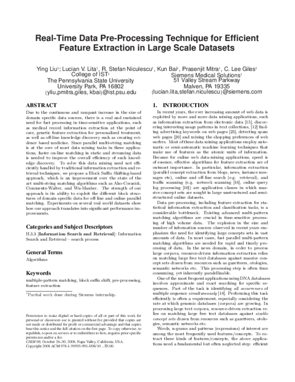 (PDF) Real-time data pre-processing technique for efficient feature ...