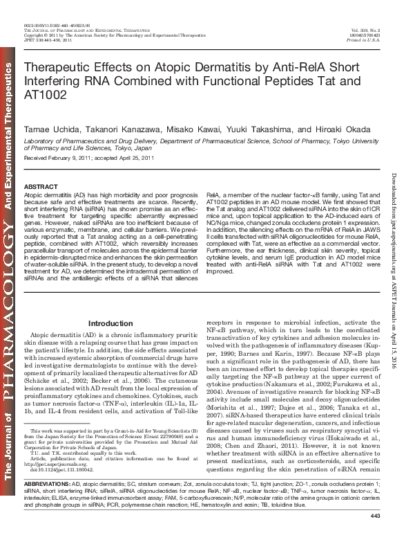 (PDF) Therapeutic Effects on Atopic Dermatitis by Anti-RelA Short ...