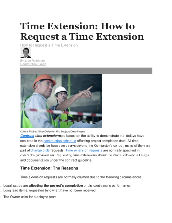 (PDF) Time Extension How to Request a Time Extension How to Request a
