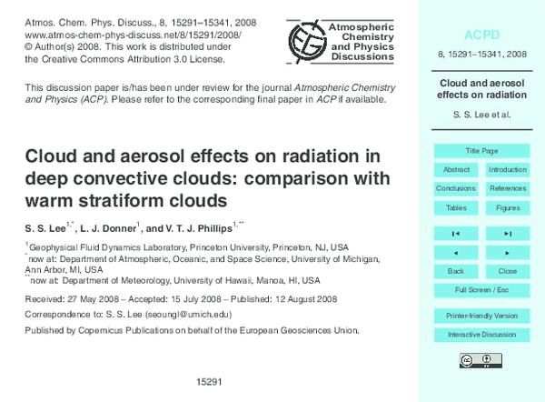 (PDF) Cloud and aerosol effects on radiation in deep convective clouds ...