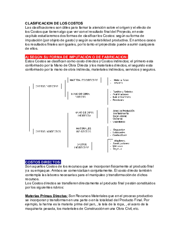 (PDF) CLASIFICACION DE LOS COSTOS