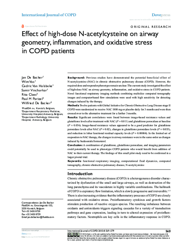 (PDF) Effect of high-dose N-acetylcysteine on airway geometry ...