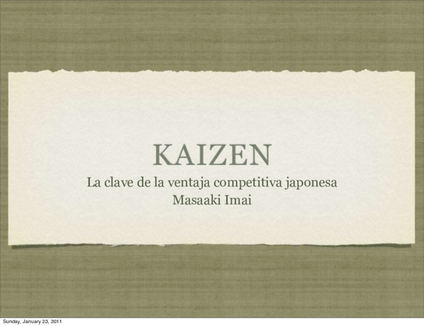 (PDF) La clave de la ventaja competitiva japonesa Masaaki Imai