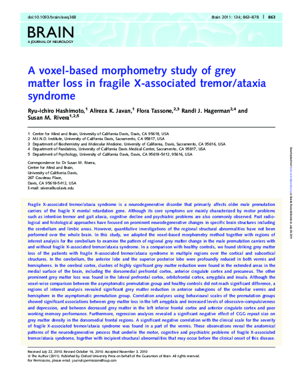 (PDF) A voxel-based morphometry study of grey matter loss in fragile X ...