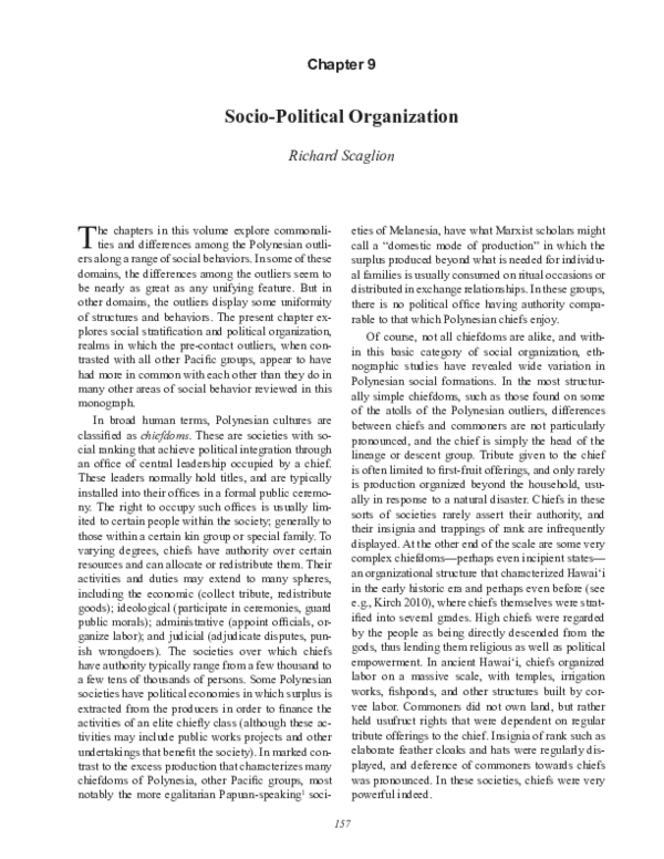 (PDF) “Socio-Political Organization.” In Polynesian Outliers: The State ...