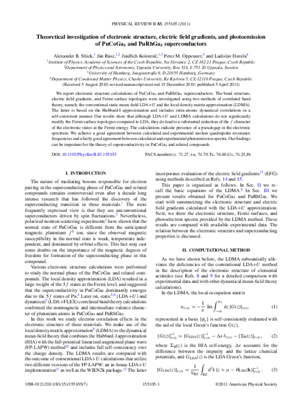 (PDF) Theoretical investigation of electronic structure, electric field ...