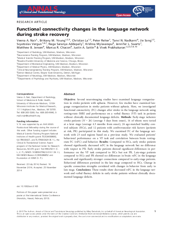 (PDF) Functional connectivity changes in the language network during ...