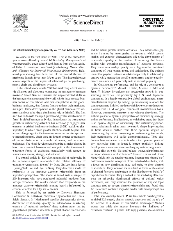 (PDF) Industrial marketing management Michael Redwood Academia.edu