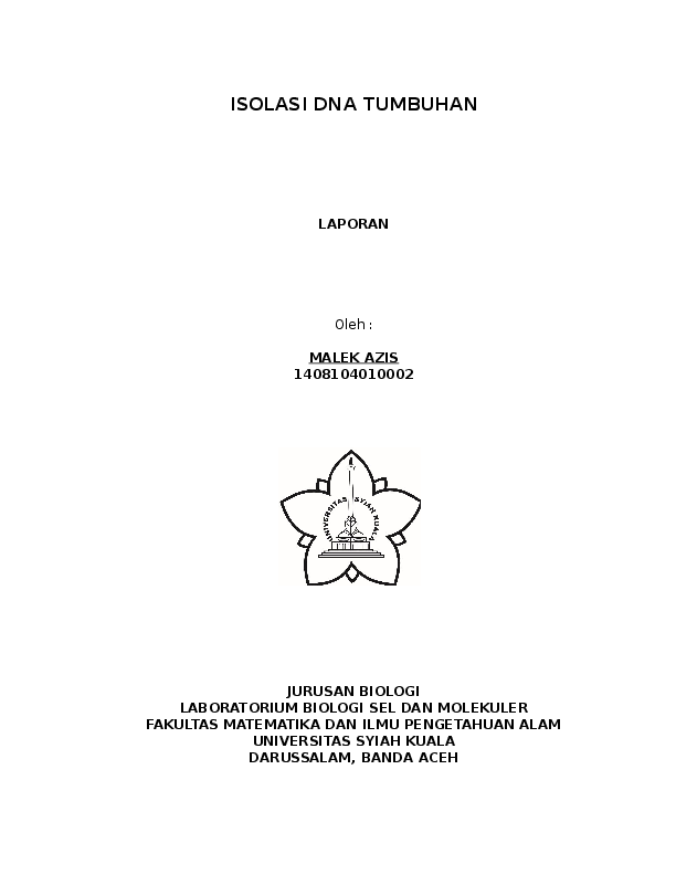 Doc Isolasi Dna Tumbuhan Malek Azis Malek Azis Academia Edu