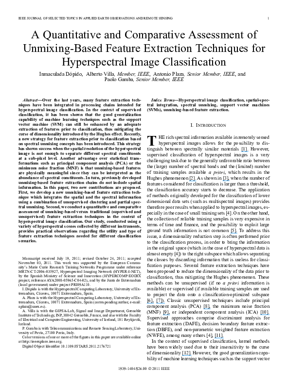 (PDF) A Quantitative and Comparative Assessment of Unmixing-Based ...