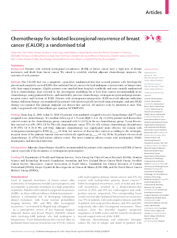 (PDF) A Randomized Clinical Trial of Adjuvant Chemotherapy for ...