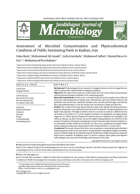 (PDF) Assessment of Microbial Contamination and Physicochemical ...