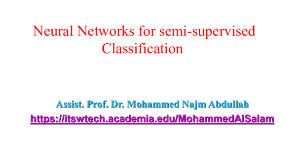 (PPT) Neural Networks for semi supervised Classification