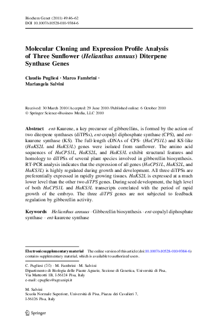 (PDF) Molecular Cloning and Expression Profile Analysis of Three ...