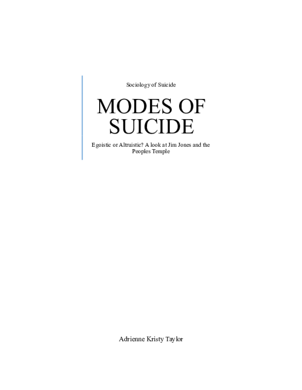 Altruistic suicide essay image