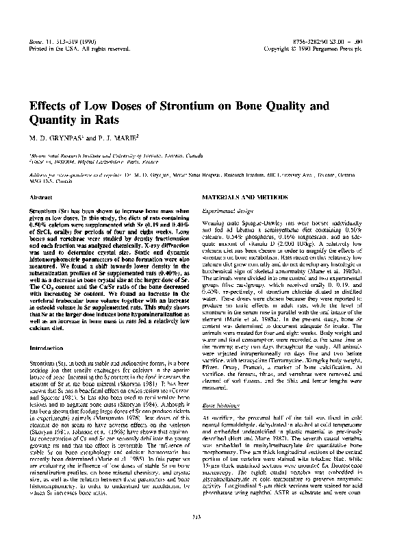 (PDF) Effects of low doses of strontium on bone quality and quantity in ...