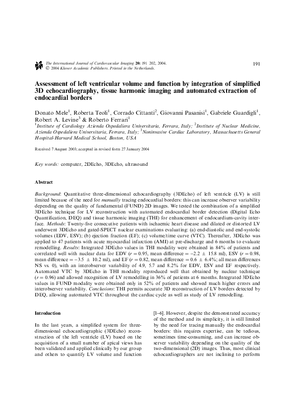 (PDF) MRI-derived ventricular volume curves for the assessment of left ...