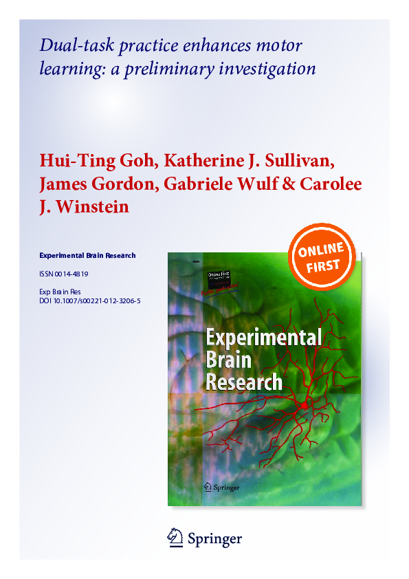 (PDF) Dual-task practice enhances motor learning: a preliminary ...
