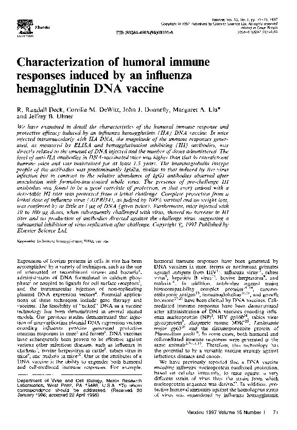 (PDF) Characterization of humoral immune responses induced by ...
