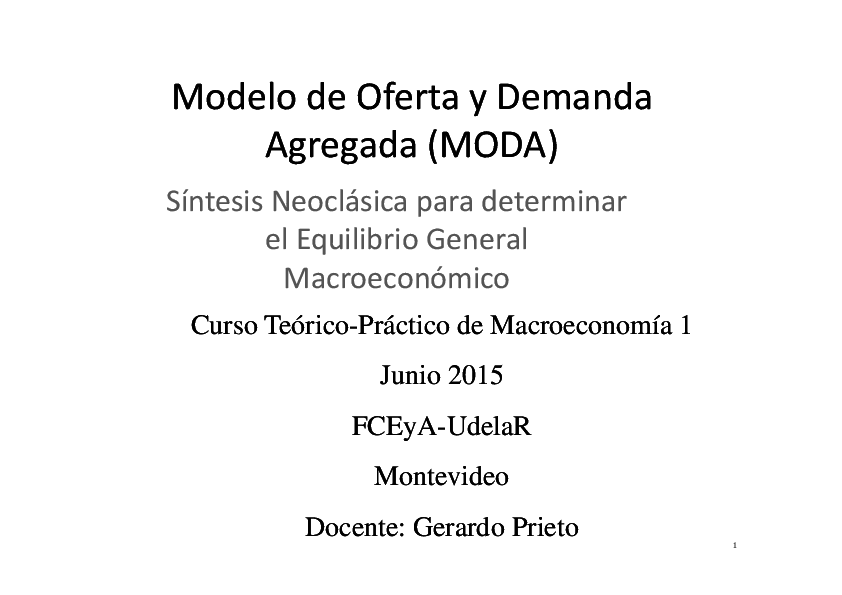Modelo De Oferta Y Demanda Agregada