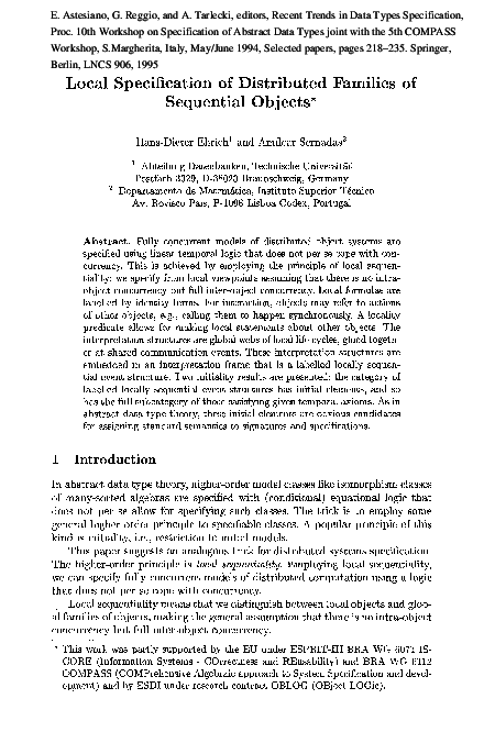 (PDF) Local specification of distributed families of sequential objects