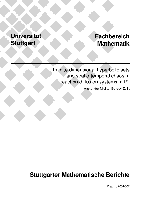 (PDF) Infinite-Dimensional Hyperbolic Sets and Spatio-Temporal Chaos in ...