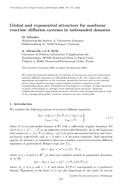 (PDF) Global and exponential attractors for nonlinear reaction ...