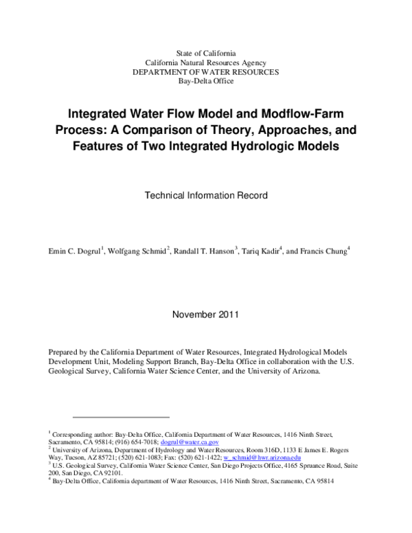(PDF) Integrated Water Flow Model and Modflow-Farm Process: A ...