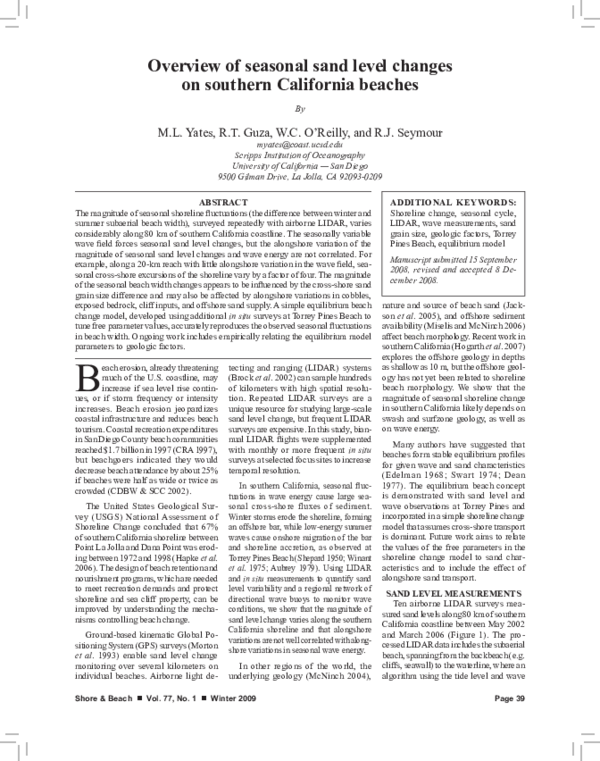 (PDF) Overview of seasonal sand level changes on southern California