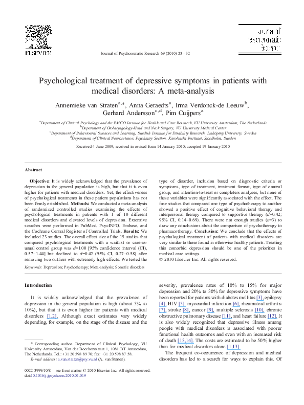 (PDF) Psychological treatment of depressive symptoms in Chinese elderly ...