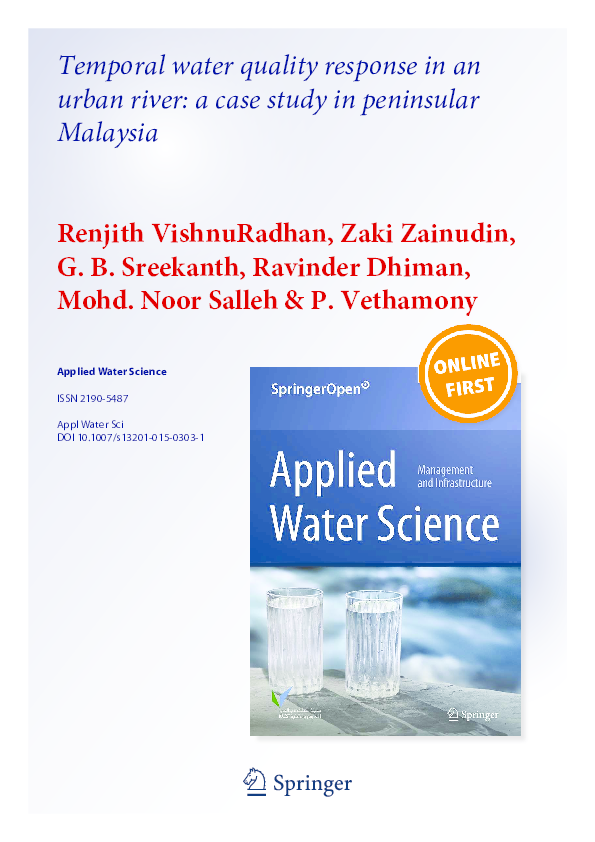 (PDF) Temporal water quality response in an urban river: a case study ...