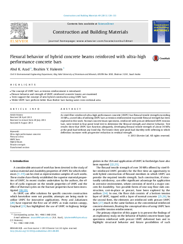 (PDF) Flexural behavior of hybrid concrete beams reinforced with ultra ...